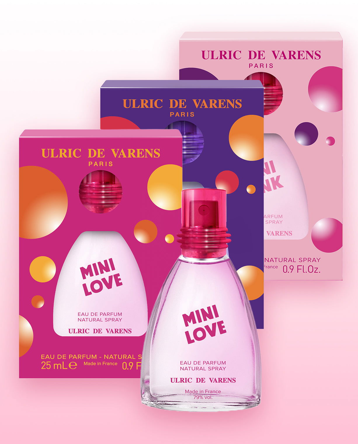 Set Mini Love, Sexy, Pink (3 x 25ML) - Ulric de Varens - Perfume Femme