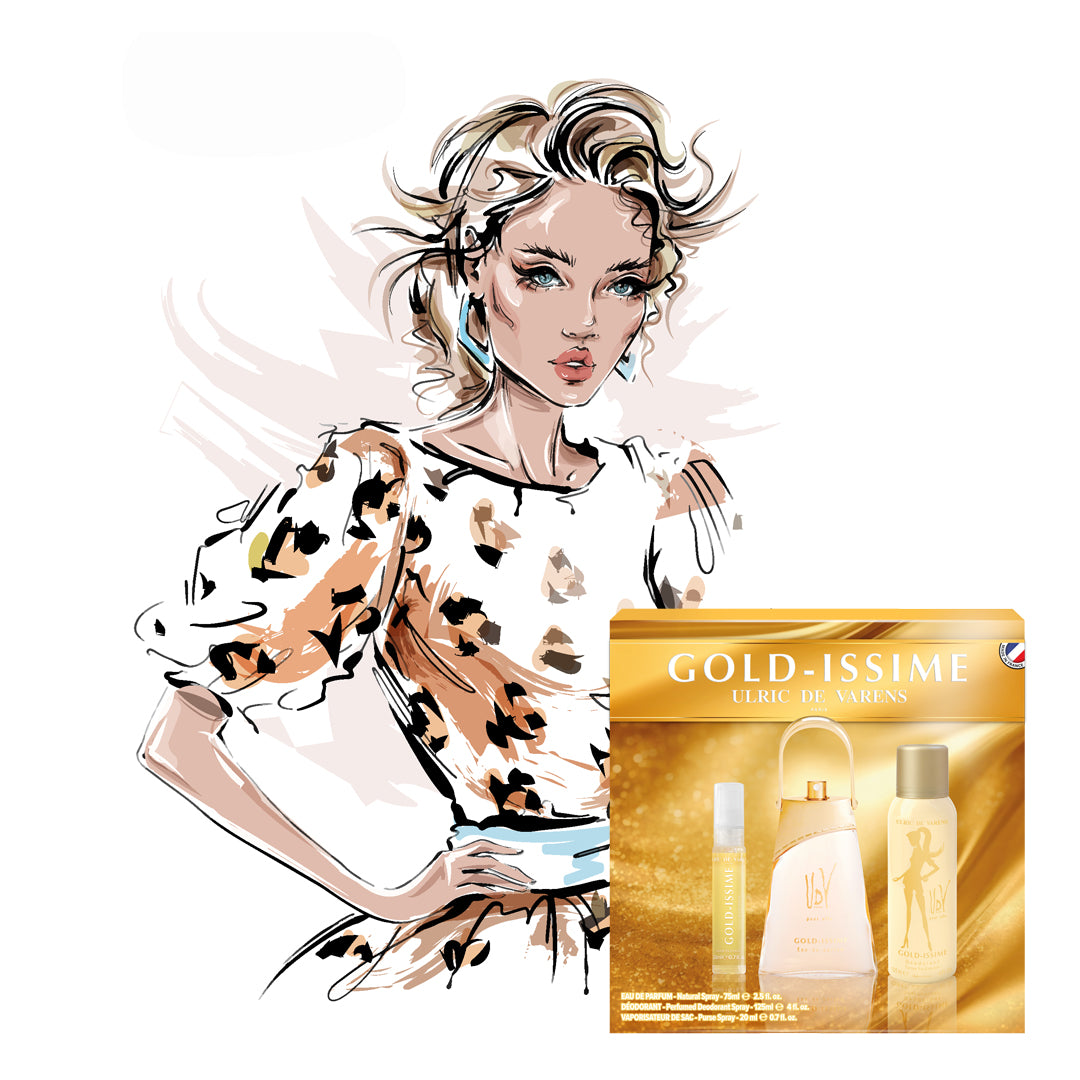 Ulric de Varens Gold-Issime Coffret Coffret Perfume Femme Aldéhydé. Floral UDV Pour Elle